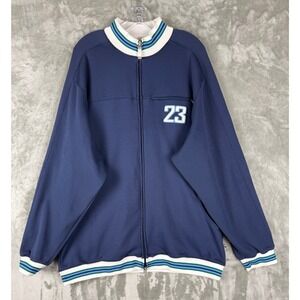 Jordan 23 Track Jacket Full Zip Blue Men's Size L Ribbed Collar Cuffs
